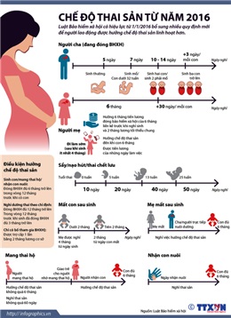 Chế độ thai sản năm 2016 mới nhất hiện hành - Điều kiện, mức hưởng, thời gian hưởng